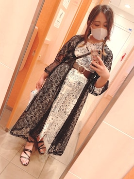「古着好きな人と繋がりたい」｜「アイテム（シャツワンピース）」を使った、ゆきさん（レディース・155cm）の夏コーディネート