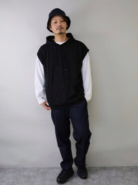 「Champion（チャンピオン）のアイテム（帽子）」を使った、Nylaus officialさん（メンズ・175cm）の秋コーディネート
