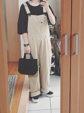 「ベージュ×ブラック」｜「アイテム（その他）」を使った、ばな奈さん（レディース・157cm）の夏コーディネート