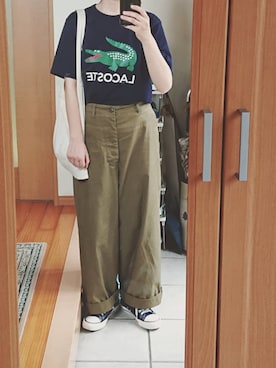 「LACOSTE」｜「アイテム（その他）」を使った、ばな奈さん（レディース・157cm）の夏コーディネート