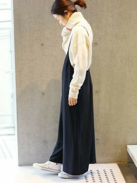 「IENA」｜「アイテム（オールインワン・サロペット）」を使った、Suzyさん（レディース・159cm）の冬コーディネート
