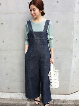「シルク」｜「アイテム（オールインワン・サロペット）」を使った、Suzyさん（レディース・159cm）の春コーディネート