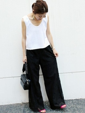 「IENA LA BOUCLE（イエナラブークル）のアイテム」を使った、Suzyさん（レディース・159cm）の夏コーディネート