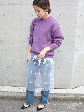 「AURALEE」｜Suzyさん（レディース・159cm）の秋コーディネート