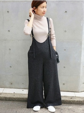 「IENA」｜「アイテム（オールインワン・サロペット）」を使った、Suzyさん（レディース・159cm）の秋コーディネート