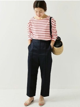 「ボーダーカットソー」｜Suzyさん（レディース・159cm）の冬コーディネート