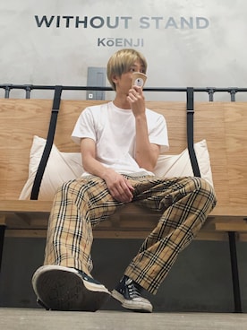 「RED KAP（レッドキャップ）のアイテム（Tシャツ/カットソー）」を使った、Yuma Katoさん（メンズ・186cm）の冬コーディネート