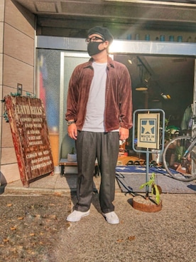 「POST O'ALLS（ポストオーバーオールズ）のアイテム（ジャケット/アウター）」を使った、Ramonさん（メンズ・170cm）の秋コーディネート