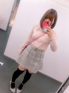 「アイテム（パンプス、グレー系）」を使った、まきろん。さん（レディース・157cm）の春コーディネート