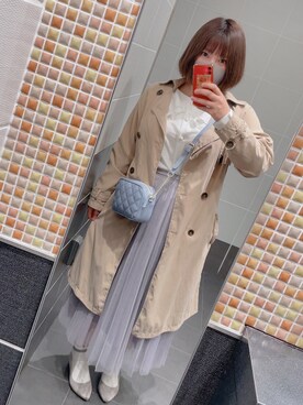 「apres jour（アプレジュール）の2枚襟ブラウス【ZOZOTOWN限定アイテム】【1AP】（シャツ/ブラウス）」を使った、まきろん。さん（レディース・157cm）の春コーディネート