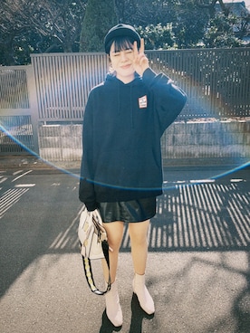 「Have a good time（ハバグッタイム）のアイテム（パーカー）」を使った、コウシンさん（レディース・163cm）の冬コーディネート