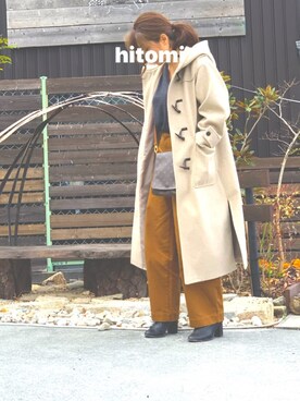 「着まわしコーデ」｜「アイテム（ジャケット/アウター）」を使った、hitomihさん（レディース・171cm）の冬コーディネート