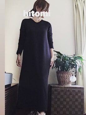 「裏起毛ワンピース」｜hitomihさん（レディース・171cm）の春コーディネート