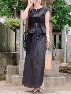 「reca（レカ）のアイテム（オールインワン・サロペット）」を使った、hitomihさん（レディース・171cm）の夏コーディネート