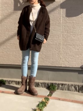 「La-gemme（ラジェム）のアイテム（その他アウター）」を使った、hitomihさん（レディース・171cm）の冬コーディネート