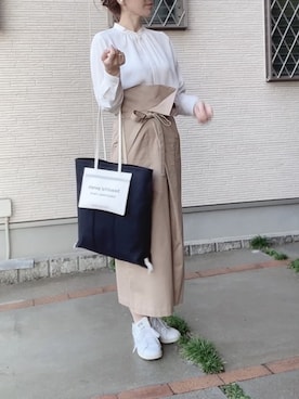「beautiful people（ビューティフルピープル）のアイテム（トートバッグ）」を使った、hitomihさん（レディース・171cm）の夏コーディネート