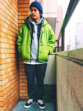 「RUTSUBO（ルツボ）のアイテム」を使った、YutaSasakiさん（メンズ・173cm）の冬コーディネート