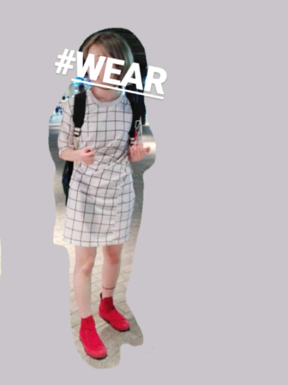 「チョーカー、ワンピース、school」｜「古着のアイテム（ワンピース、ホワイト系）」を使った、まきこさん（レディース・159cm）の夏コーディネートの1枚目の写真