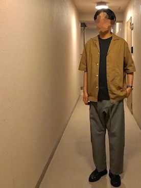 「CHAMULA（チャムラ）のアイテム（サンダル）」を使った、isohさん（メンズ・174cm）の夏コーディネート