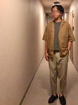 「CHAMULA（チャムラ）のアイテム（サンダル）」を使った、isohさん（メンズ・174cm）の夏コーディネート
