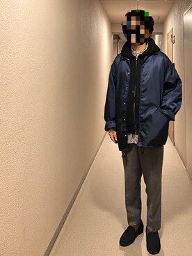 「MARNI（マルニ）のアイテム（ナイロンジャケット）」を使った、isohさん（メンズ・174cm）の冬コーディネート