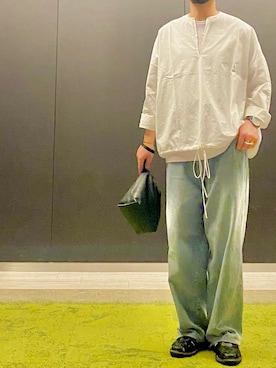 「SEEALL（シーオール）のアイテム（シャツ/ブラウス）」を使った、isohさん（メンズ・174cm）の春コーディネート