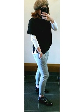 「ダニエルウェリントン」｜「アイテム（ハンチング/ベレー帽）」を使った、Ririさん（レディース・166cm）の冬コーディネート