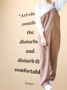 「LAULEN（ローレン）のアイテム（サロペット/オーバーオール）」を使った、ゆうきさん（レディース・154cm）の春コーディネート