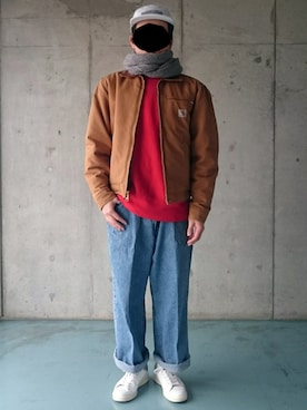 「TOMMY HILFIGER（トミーヒルフィガー）のアイテム（マフラー）」を使った、Yuukiさん（メンズ・168cm）の冬コーディネート