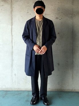 「ノーカラーシャツ」｜「アイテム（その他アウター）」を使った、Yuukiさん（メンズ・169cm）の秋コーディネート