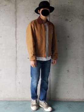 「HANES（ヘインズ）の【OUTLET STORE PRICE】【Hanes/ヘインズ】ジャパンフィット JAPAN FIT 【2枚組】クルーネックTシャツ（Tシャツ/カットソー）」を使った、Yuukiさん（メンズ・169cm）の秋コーディネート