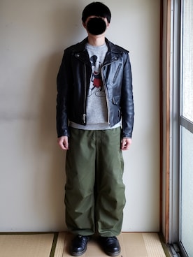 「ミッキーマウス」｜「アイテム（ジャケット/アウター）」を使った、Yuukiさん（メンズ・169cm）の冬コーディネート