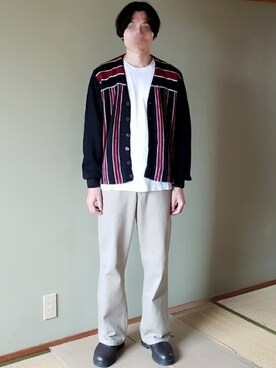 「HANES（ヘインズ）の【OUTLET STORE PRICE】【Hanes/ヘインズ】ジャパンフィット JAPAN FIT 【2枚組】クルーネックTシャツ（Tシャツ/カットソー）」を使った、Yuukiさん（メンズ・169cm）の秋コーディネート