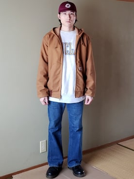 「BEDLAM（べトラム）のアイテム」を使った、Yuukiさん（メンズ・169cm）の冬コーディネート