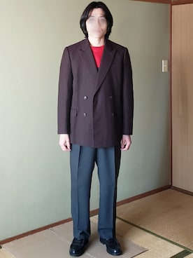 「HANES（ヘインズ）の【OUTLET STORE PRICE】【Hanes/ヘインズ】ジャパンフィット JAPAN FIT 【2枚組】クルーネックTシャツ（Tシャツ/カットソー）」を使った、Yuukiさん（メンズ・169cm）の冬コーディネート