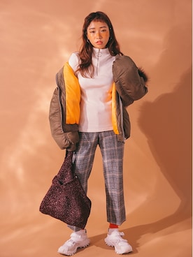 「 カジュアル」｜「アイテム（その他）」を使った、STYLENANDAさん（レディース・164cm）の冬コーディネート
