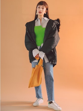 「 カジュアル」｜「アイテム（その他）」を使った、STYLENANDAさん（レディース・164cm）の冬コーディネート