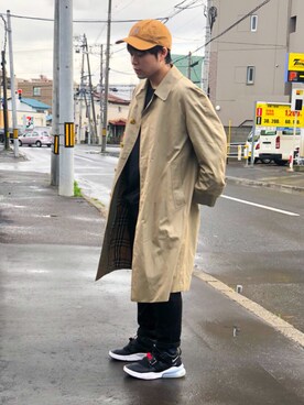 「ストリート服が好き」｜「アイテム（ステンカラーコート）」を使った、 そら。さん（メンズ・165cm）の秋コーディネート