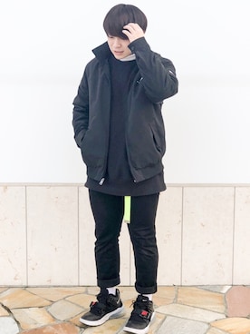 「シンプルおしゃれが好き」｜「アイテム（ナイロンジャケット）」を使った、 そら。さん（メンズ・165cm）の秋コーディネート