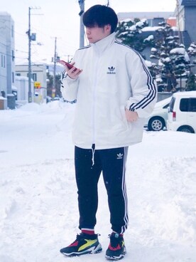 「チョコ色に染まれ」｜「アイテム（ナイロンジャケット）」を使った、 そら。さん（メンズ・165cm）の冬コーディネート