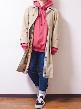 「平成最後のWEARISTAセンバツ」｜「アイテム（ステンカラーコート）」を使った、 そら。さん（メンズ・165cm）の春コーディネート