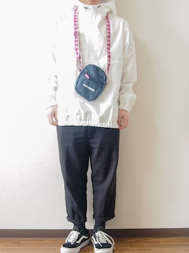 「ナイロンパーカー」｜「アイテム（その他）」を使った、 そら。さん（メンズ・165cm）の春コーディネート
