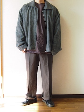 「unrelaxing（アンリラクシング）のアイテム（ブルゾン）」を使った、 そら。さん（メンズ・165cm）の秋コーディネート