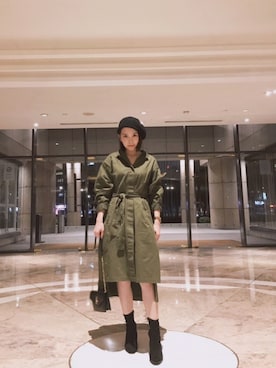 「TAIPEI」｜「アイテム（ハンチング/ベレー帽）」を使った、Oliviaさん（レディース・155cm）の秋コーディネート