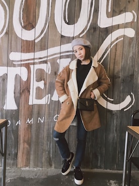 「TAIPEI」｜「アイテム（ダッフルコート）」を使った、Oliviaさん（レディース・155cm）の冬コーディネート