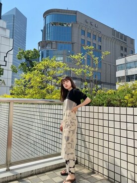 「コーディネート」｜「アイテム（チュニック）」を使った、Akane lrlife0628さん（レディース・166cm）の夏コーディネート