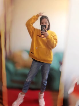 「HEAD（ヘッド）のアイテム（トップス）」を使った、没有鱼丸没有粗面唧さん（レディース・168cm）の秋コーディネート