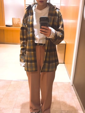 「TODAY edition（トゥデイエディション）のアイテム」を使った、HARUKA.さん（レディース・156cm）の秋コーディネート
