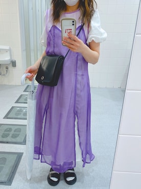 「Diosfront（ディオスフロント）のアイテム（シャツワンピース）」を使った、HARUKA.さん（レディース・156cm）の夏コーディネート