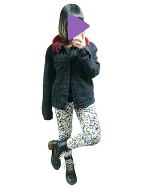 「Dr. Martens（ドクターマーチン）のDr. Martens Clemency 8-Tie Boot（ブーツ、ブラック系）」を使った、きおさん（レディース・156cm）の冬コーディネート